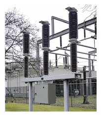 AIS high-voltage circuit breaker installed in a substation — the class of switching device Assetguard HVC monitors in the field (page 1).