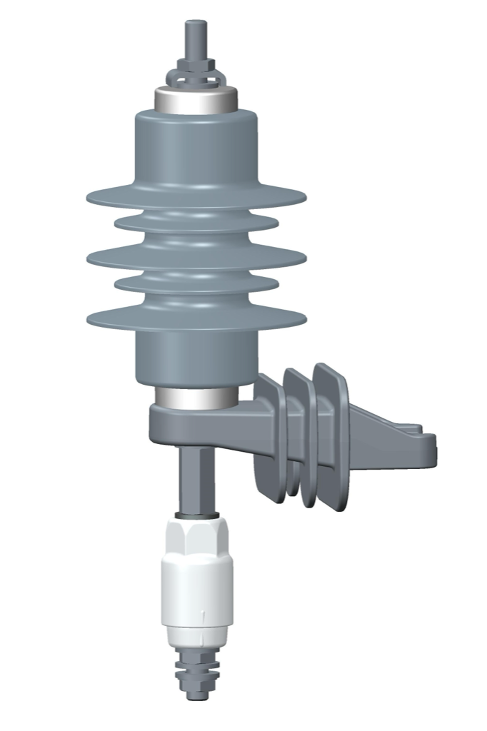 3EK7 IEC outdoor arrester with insulating bracket and earth-terminal disconnector